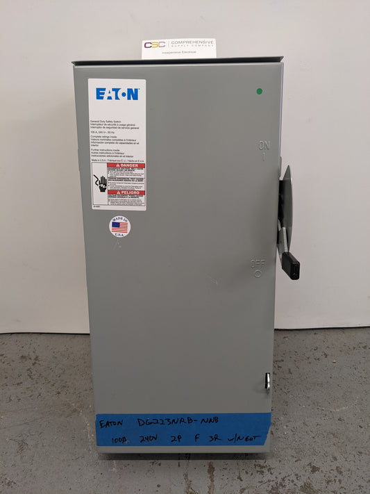 DG223NRB - Eaton 100A Amp 2P Pole 240V Nema 3R Fusible Safety Switch W/Neutral