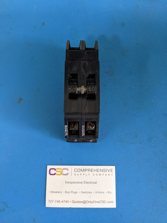 QC250 - Zinsco 50A Amp 2P Pole 10kA@120/240V Plug On Circuit Breaker