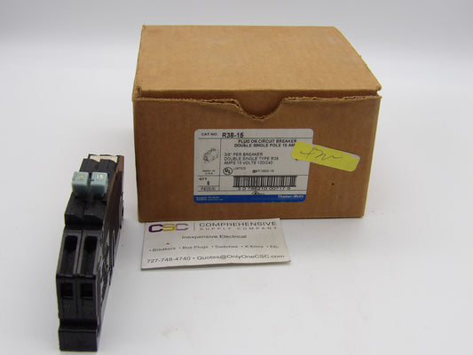 RC38-15 - Zinsco 15/15A Amp 2X1P Pole 10kA@120/240V Plug On Duplex Circuit Breaker