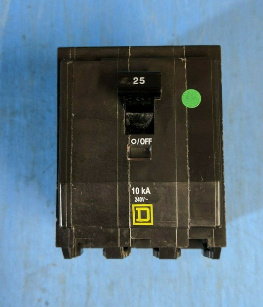 QOB325 - Square D 25A Amp 3P Pole 10kA@240V Bolt On Circuit Breaker