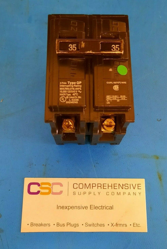 Q235 - Siemens 35A Amp 2P Pole 10kA@120/240V Plug On Circuit Breaker