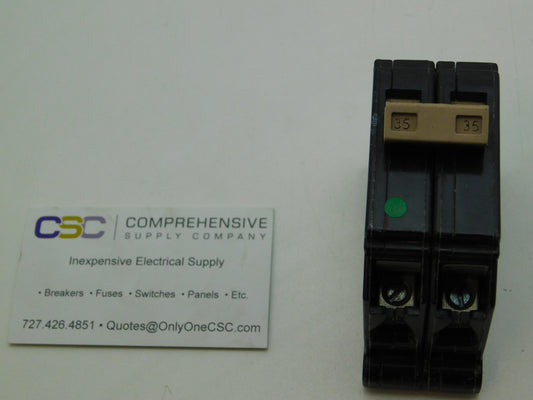 CH235 - Cutler Hammer 35A Amp 2P Pole 10kA@120/240V Plug On Circuit Breaker