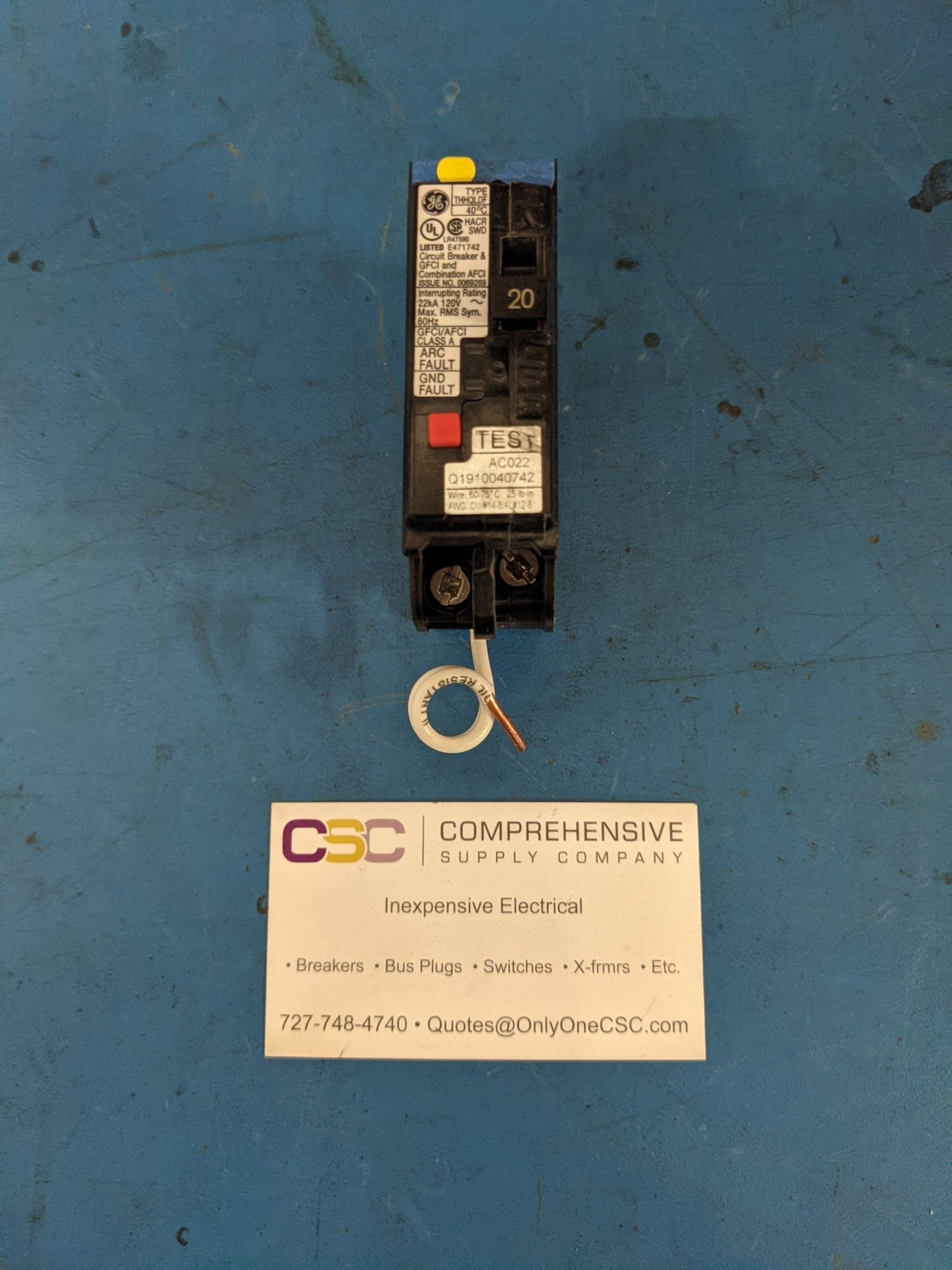 THHQL1120DF - GE 20A Amp 1P Pole 22kA@120V Dual Function AFCI/GFCI Plug On Thhqldf Circuit Breaker