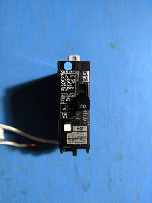 BF120AH - Siemens 20A Amp 1P Pole 22kA@120V Bolt On Ground Fault GFCI Circuit Breaker