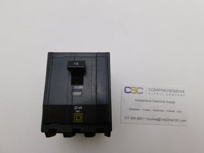QOB315VH - Square D 15A Amp 3P Pole 22kA@240V Bolt On Circuit Breaker