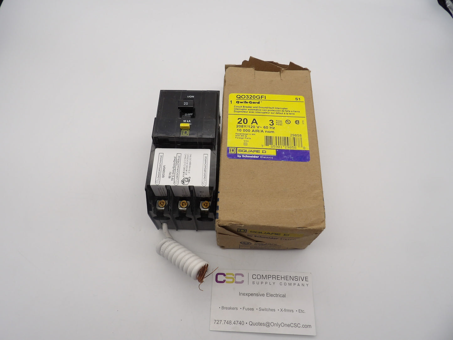 QO320GFI - Square D 20A Amp 3P Pole 10kA@207Y/120V Plug On Ground Fault GFCI Circuit Breaker