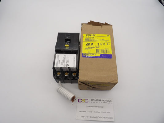 QO320GFI - Square D 20A Amp 3P Pole 10kA@207Y/120V Plug On Ground Fault GFCI Circuit Breaker