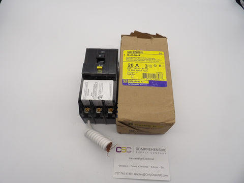 QO320GFI - Square D 20A Amp 3P Pole 10kA@207Y/120V Plug On Ground Fault GFCI Circuit Breaker