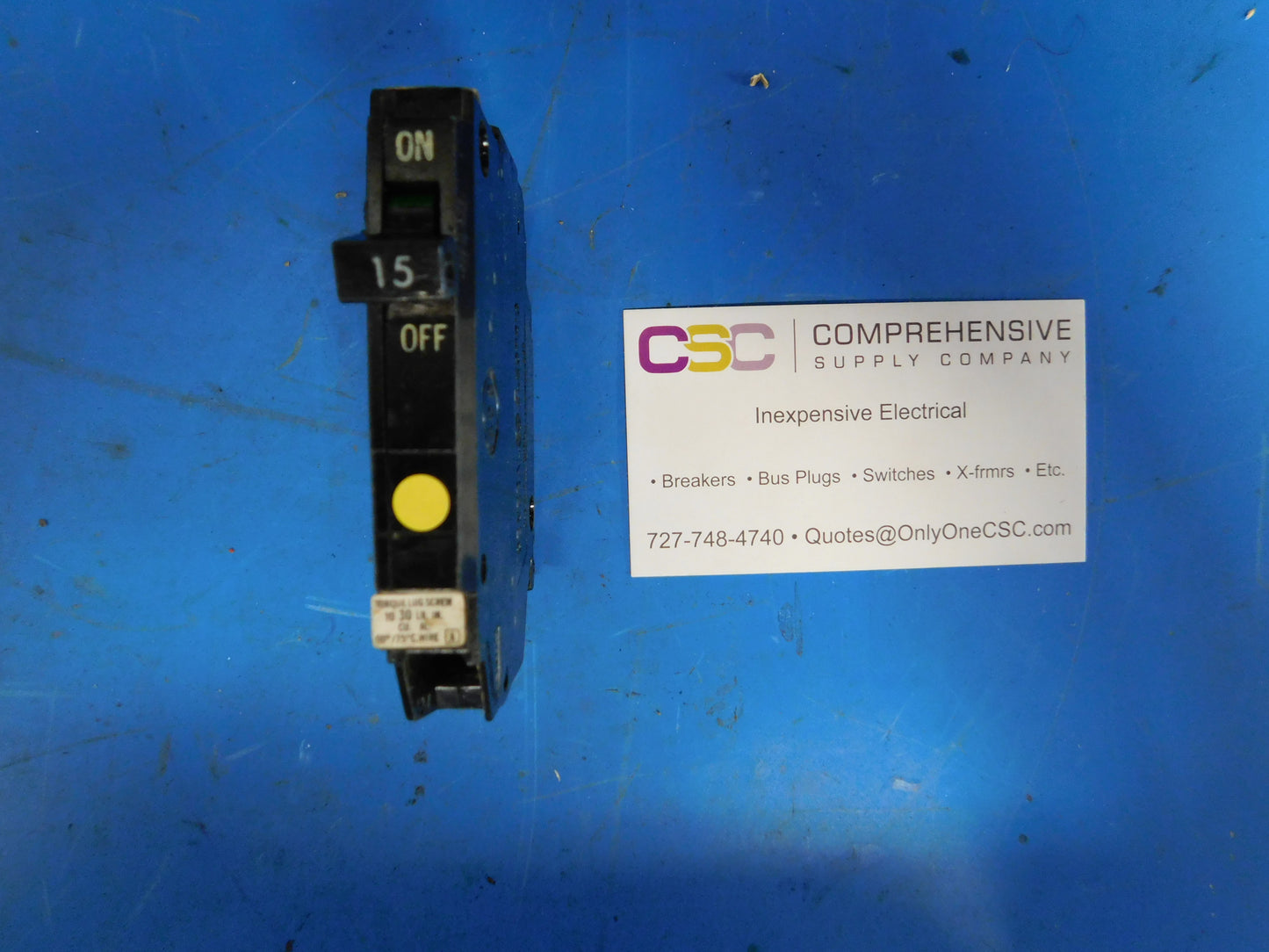 THQP115 - GE 15A Amp 1P Pole 10kA@120V/240V Plug On Thin Circuit Breaker - Older Series