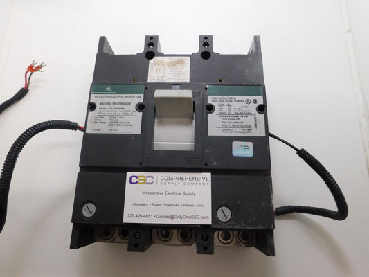 TJJ436400WL-ST24-AUX - GE 400A Amp 3P Pole 600V 30kA@480V Bolt On Circuit Breaker W/24V Shunt Trip & Aux Switch