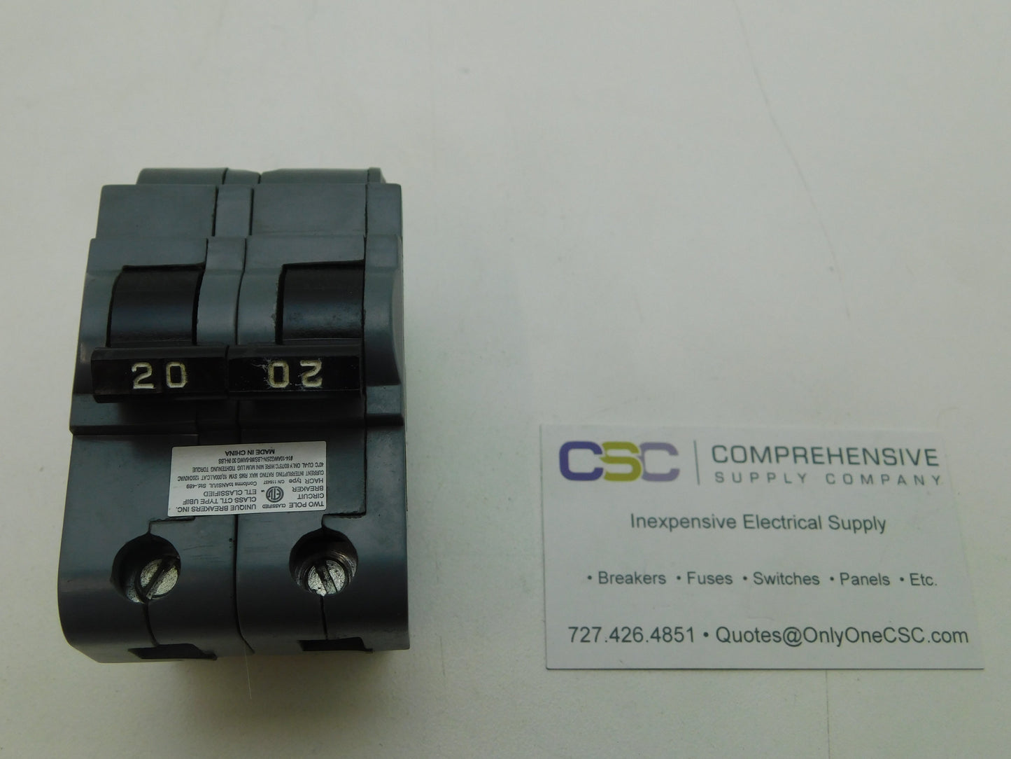 UBIF-220N - Connecticut Electric 20A Amp 2P Pole 10kA@120/240V Plug On Thick Fpe Replacement Circuit Breaker