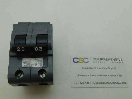 UBIF-220N - Connecticut Electric 20A Amp 2P Pole 10kA@120/240V Plug On Thick Fpe Replacement Circuit Breaker