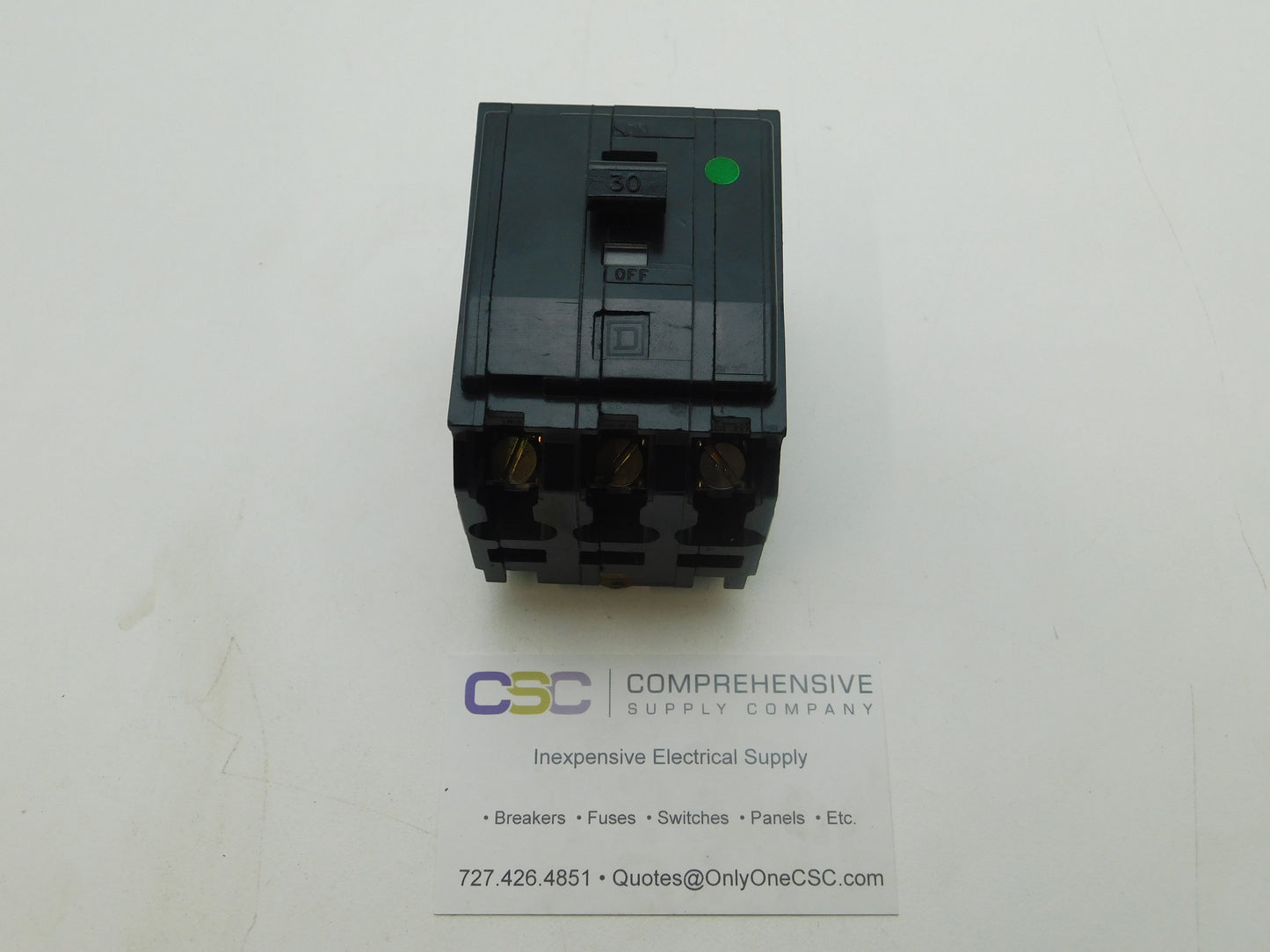 QO330 - Square D 30A Amp 3P Pole 10kA@240V Plug On Black Circuit Breaker