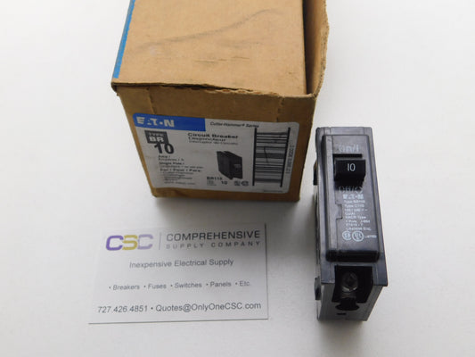 BR110 - Eaton 10A Amp 1P Pole 10kA@120/240V Plug On Circuit Breaker