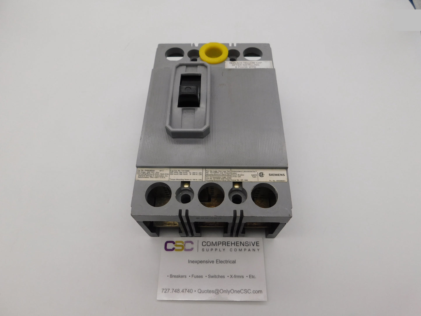 QJH23B200 - Siemens 200A Amp 3P Pole 22kA@240V Bolt On Circuit Breaker