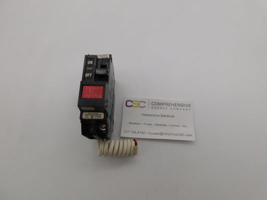 THQL1115GF - GE 15A Amp 1P Pole 10kA@120V Plug On Ground Fault GFCI Circuit Breaker