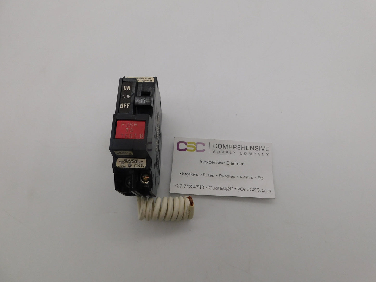 THQL1115GF - GE 15A Amp 1P Pole 10kA@120V Plug On Ground Fault GFCI Circuit Breaker