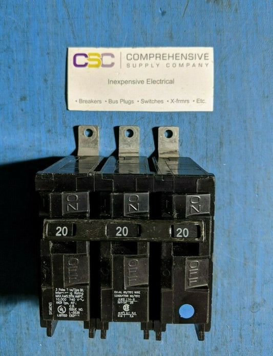 B320 - Siemens 20A Amp 3P Pole 10kA@240V Bolt On Circuit Breaker