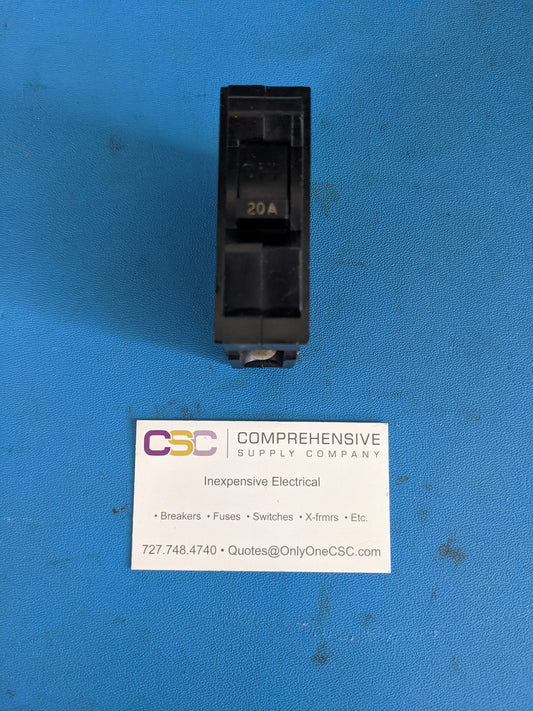 R120 - GE 20A Amp 1P Pole 10kA@120V Plug On Circuit Breaker