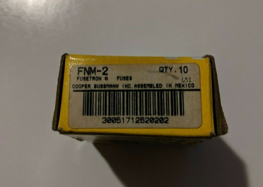 FNM-2 - Bussmann 2A Amp 32Vac Fusetron Dual Element Old Style (10Pk) Fuse