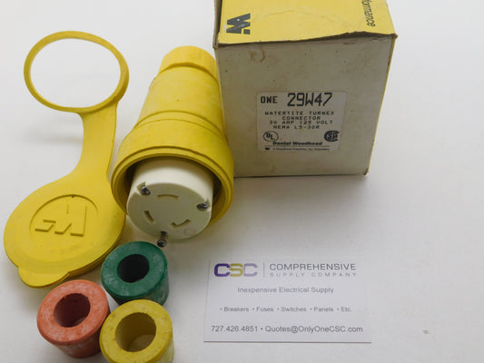 29W47 - Daniel Woodhead 30A Amp 2P Pole 125V Nema L5-30R Watertite Turnex Connector