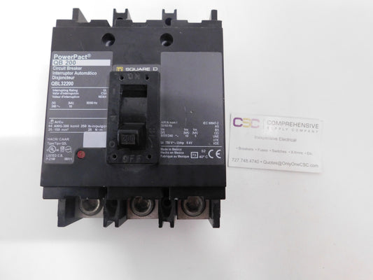 QBL32200 - Square D 200A Amp 3P Pole 10kA@240V Feed Through Powerpact Circuit Breaker