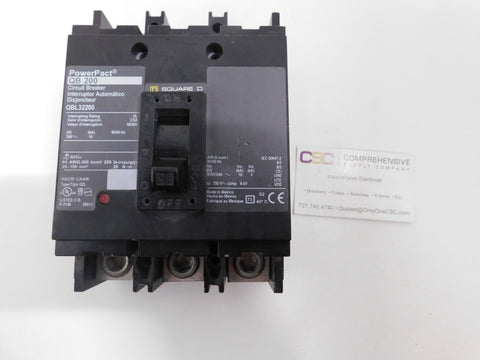 QBL32200 - Square D 200A Amp 3P Pole 10kA@240V Feed Through Powerpact Circuit Breaker