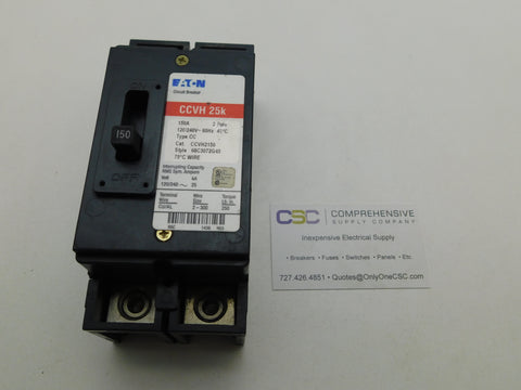 CCVH2150 - Eaton 150A Amp 2P Pole 25kA@120/240V Bolt On Main Breaker