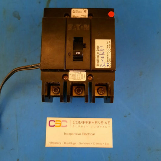 GHB3080S1 - Eaton 80A Amp 3P Pole 14kA@480Y/277V Bolt On Circuit Breaker W/120V Shunt Trip