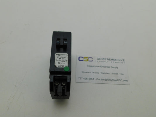 CHOMT2020 - Square D 20A/20A Amp 2X1P Pole 10kA@120/240V Plug On Duplex Circuit Breaker