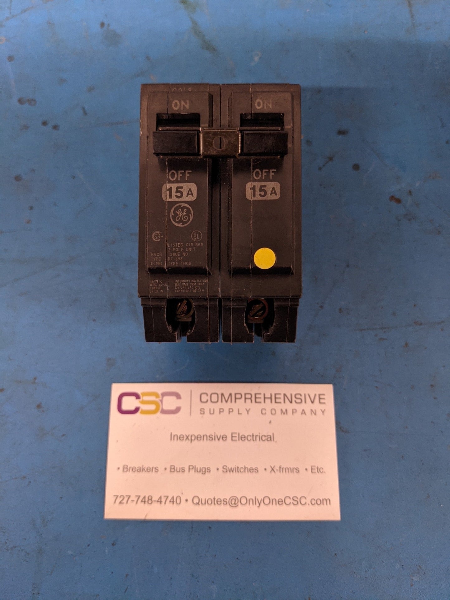 THQB2115 - GE 15A Amp 2P Pole 10kA@120/240V Bolt On Thqb Circuit Breaker