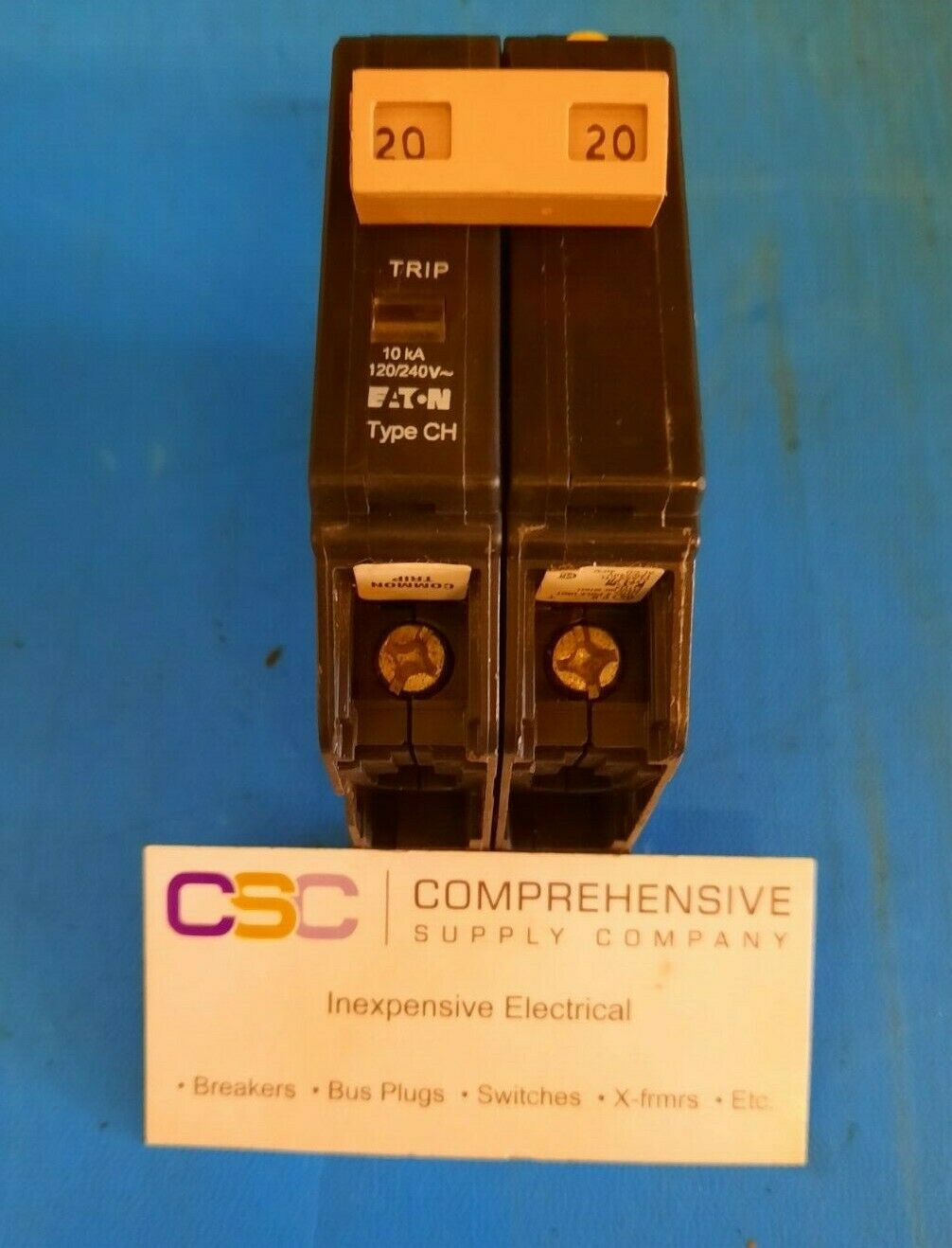CHF220 - Eaton 20A Amp 2P Pole 10kA@120/240V Plug On Circuit Breaker