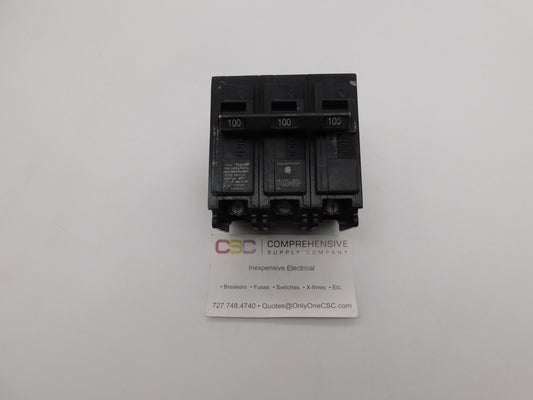 Q3100 - Siemens 100A Amp 3P Pole 10kA@240V Plug On Circuit Breaker W/Tab