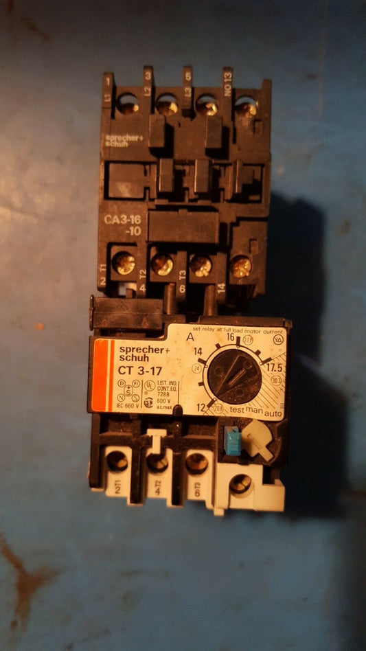 CA3-16 - Sprecher & Schuh Motor Starter Contactor W/Thermal Overload Relay