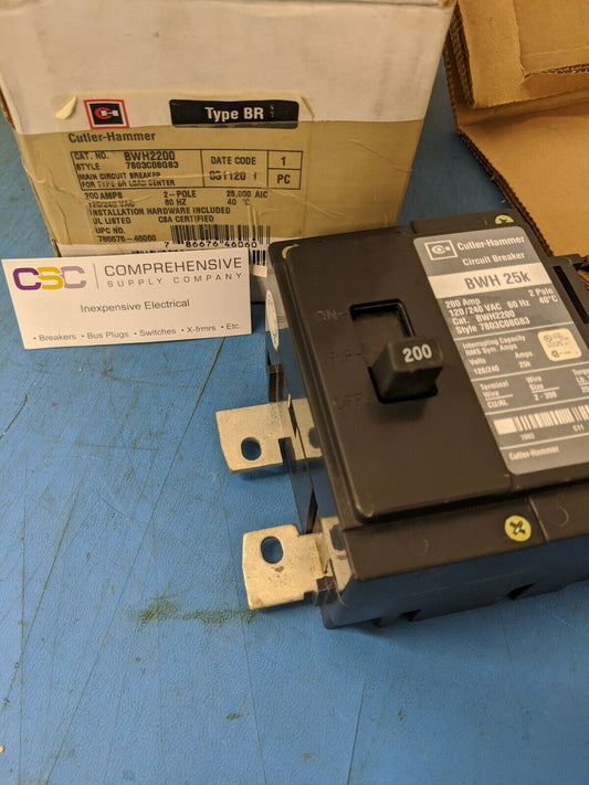 BWH2200 - Cutler Hammer 200A Amp 2P Pole 25kA@120/240V Bolt On Main Circuit Breaker