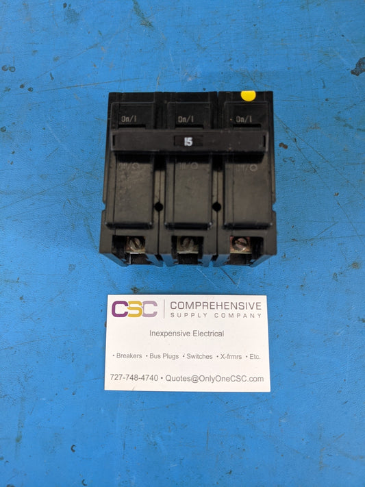 BR315 - Eaton 15A Amp 3P Pole 10kA@240V Plug On Br Circuit Breaker