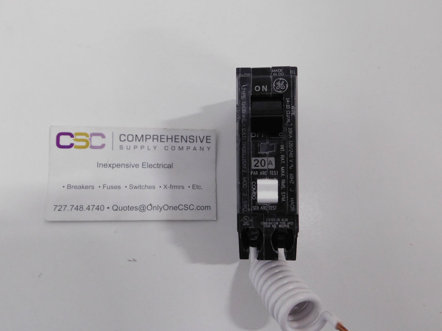 THQB1120AF2 - GE 20A Amp 1P Pole 10kA@120/240V Bolt On Arc Fault AFCI Circuit Breaker