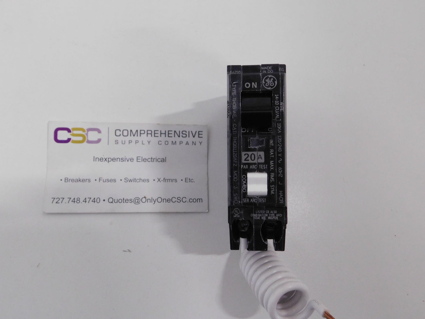 THQB1120AF2 - GE 20A Amp 1P Pole 10kA@120/240V Bolt On Arc Fault AFCI Circuit Breaker