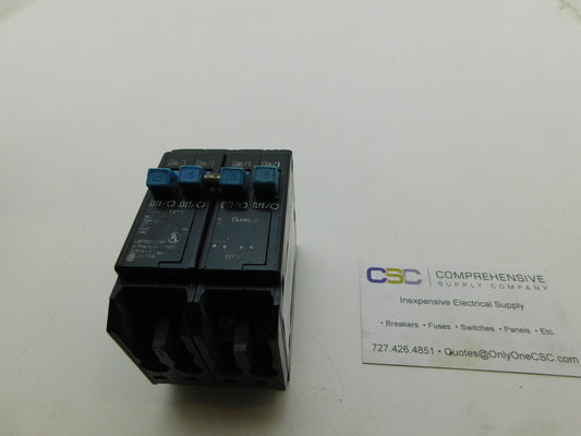 BQ215215 - Cutler Hammer 15/15/15/15A Amp 4P (2P/2P) Pole 10kA@120/240V Plug On Quadplex Circuit Breaker W/Blue Handles