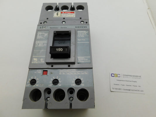 FXD63A150 - Siemens 150A Amp 3P Pole 600V 35kA@480V Bolt On Sentron Circuit Breaker W/Gray Label