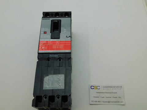 CED63B070 - Siemens 70A Amp 3P Pole 600V 200kA@480V Bolt On Circuit Breaker W/Gray Label