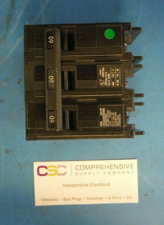 Q360 - ITE 60A Amp 3P Pole 10kA@240V Plug On Circuit Breaker - Older Series