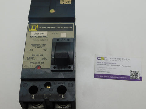 Q221200AC - Square D 200A Amp 2P Pole 10kA@120/240V Ac Phase I-Line Plug On Circuit Breaker W/Gray Label