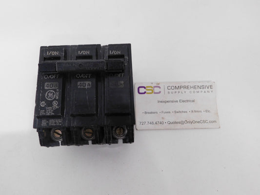 THQL32040 - GE 40A Amp 3P Pole10kA@240V Plug On Circuit Breaker