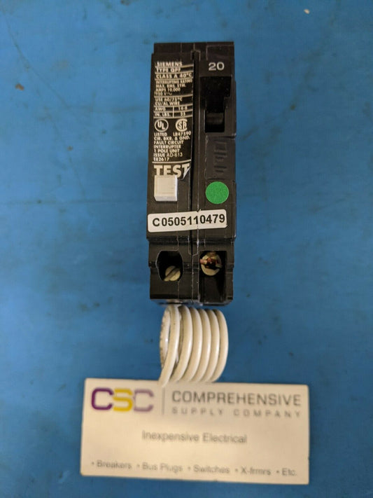 QF120 - Gould 20A Amp 1P Pole 10kA@120V Plug On Ground Fault GFCI Circuit Breaker