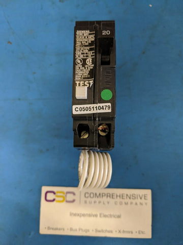 QF120 - Gould 20A Amp 1P Pole 10kA@120V Plug On Ground Fault GFCI Circuit Breaker