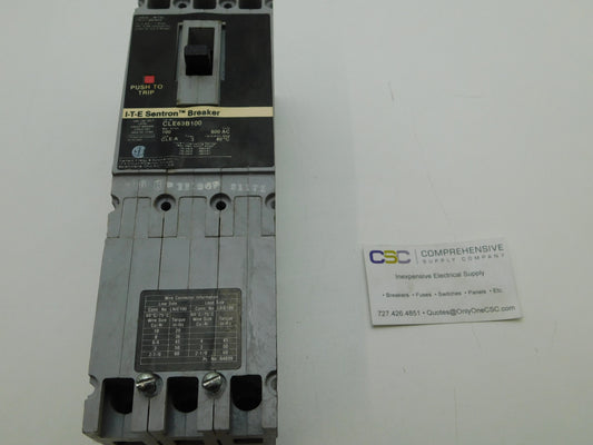 CLE63B100 - Siemens 100A Amp 3P Pole 600V 200kA@480V Bolt On Circuit Breaker W/Black Label