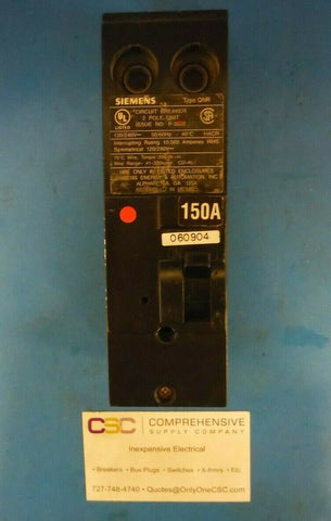 QN2150R - Siemens 150A Amp 2P Pole 10kA@120/240V Plug On Circuit Breaker