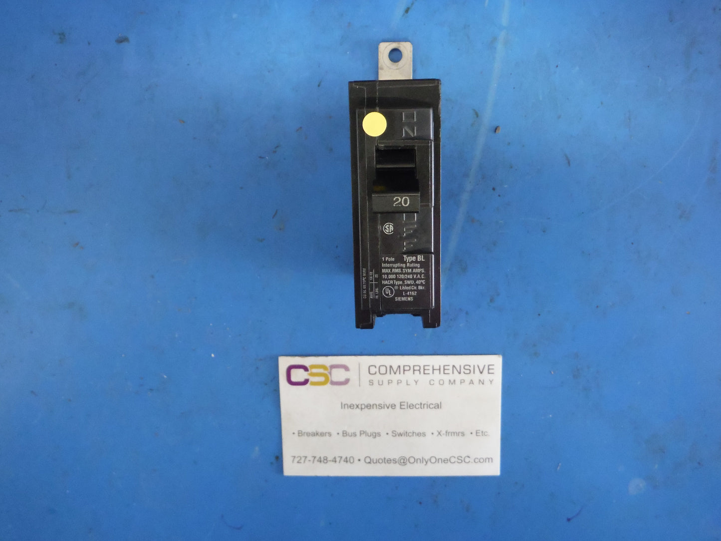 B120 - Siemens 20A Amp 1P Pole 10kA@120/240V Bolt On Circuit Breaker