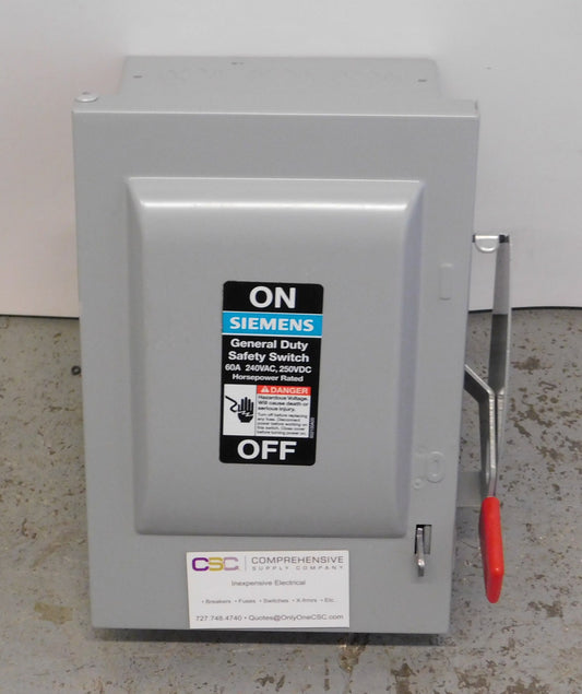 GNF322 - Siemens 60A Amp 3P Pole 240V Nema 1 Non-Fusible General Duty Safety Switch